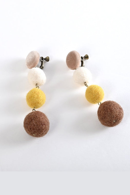 ハンドメイド 羊毛フェルト ロング＆大きめイヤリング
