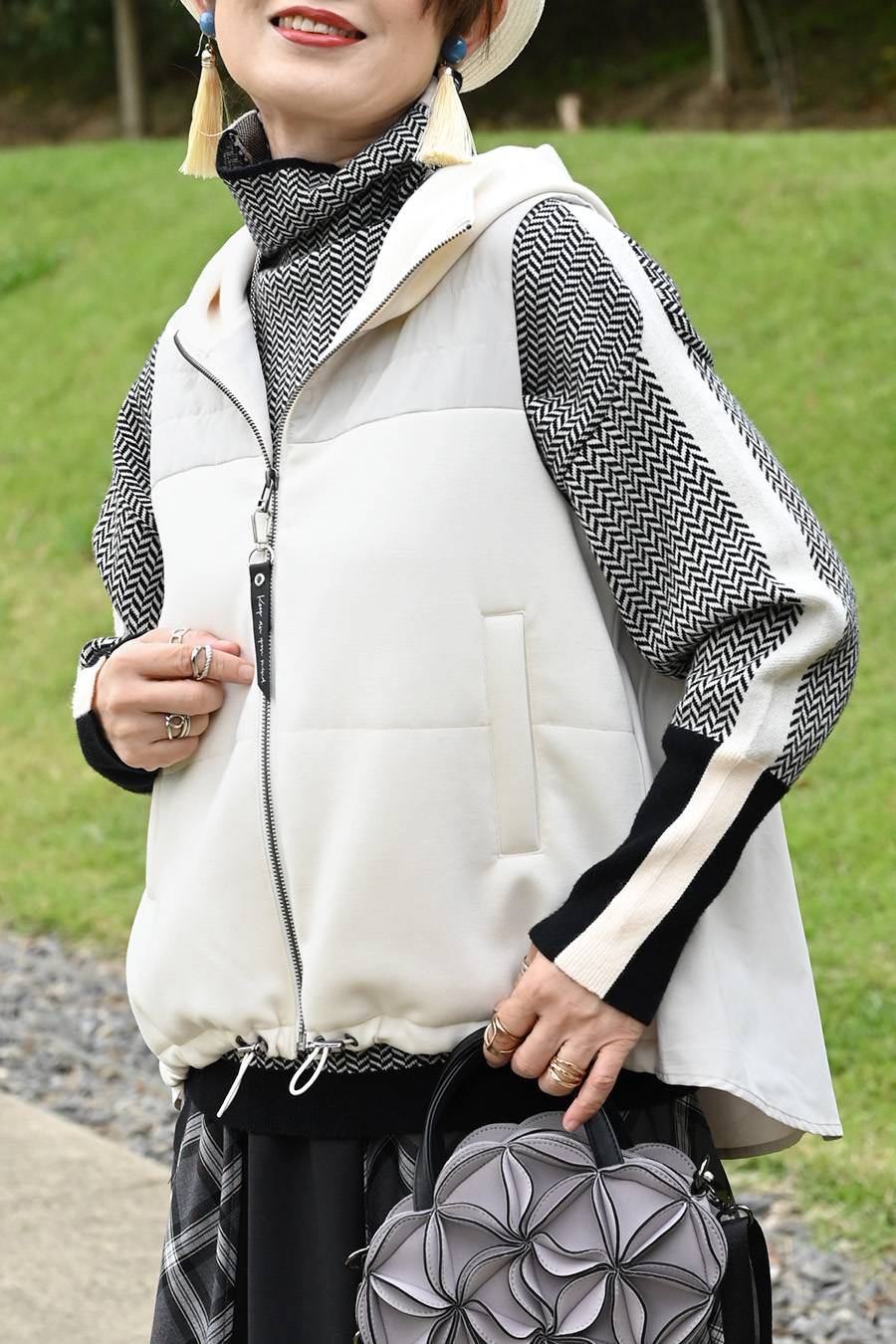 美タックフレア！カノコポンチ 切り替え中綿ベスト