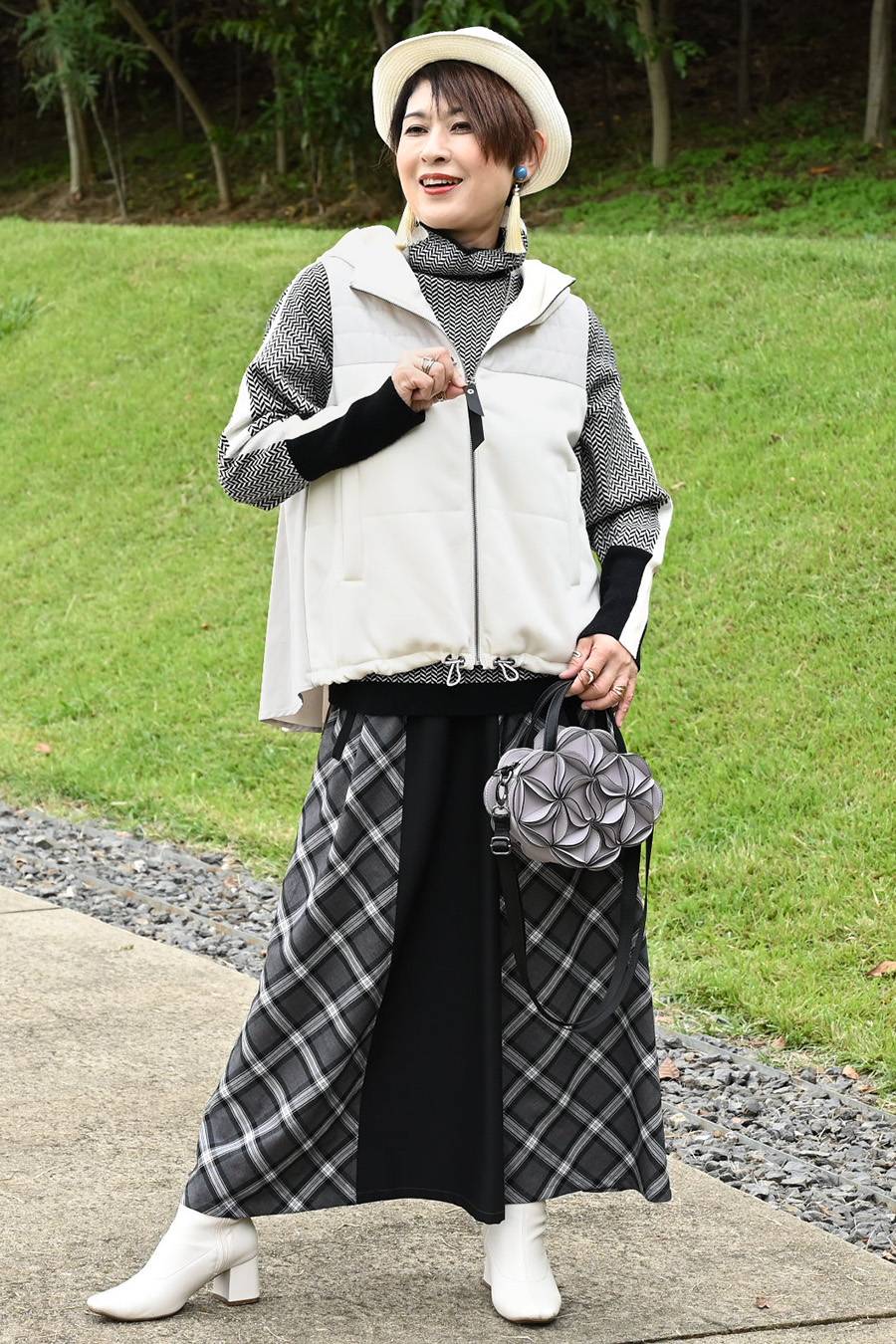 美タックフレア！カノコポンチ 切り替え中綿ベスト