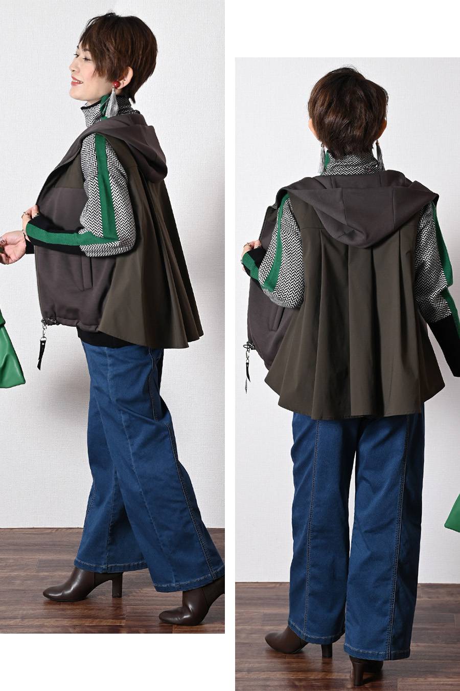 美タックフレア！カノコポンチ 切り替え中綿ベスト