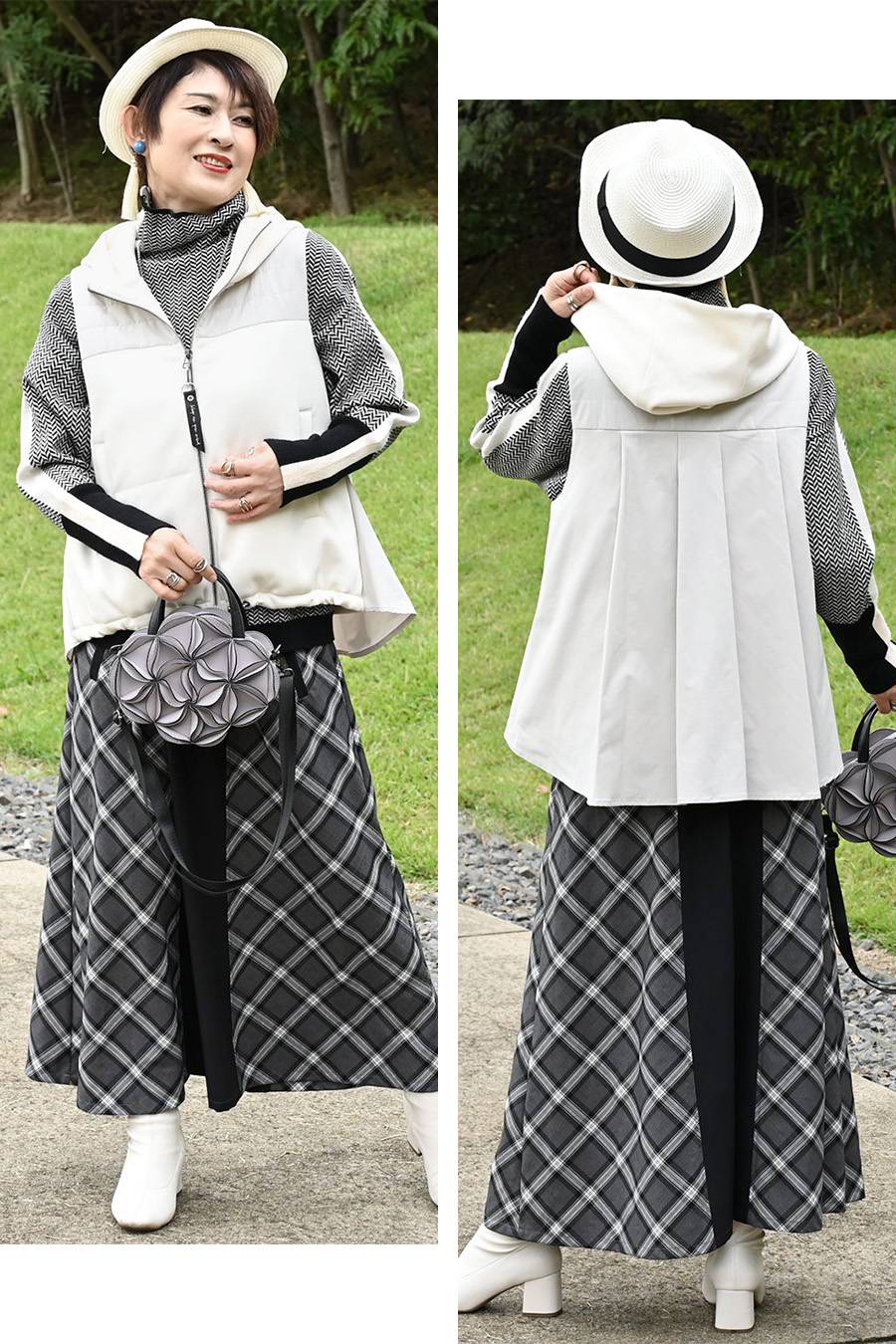 美タックフレア！カノコポンチ 切り替え中綿ベスト