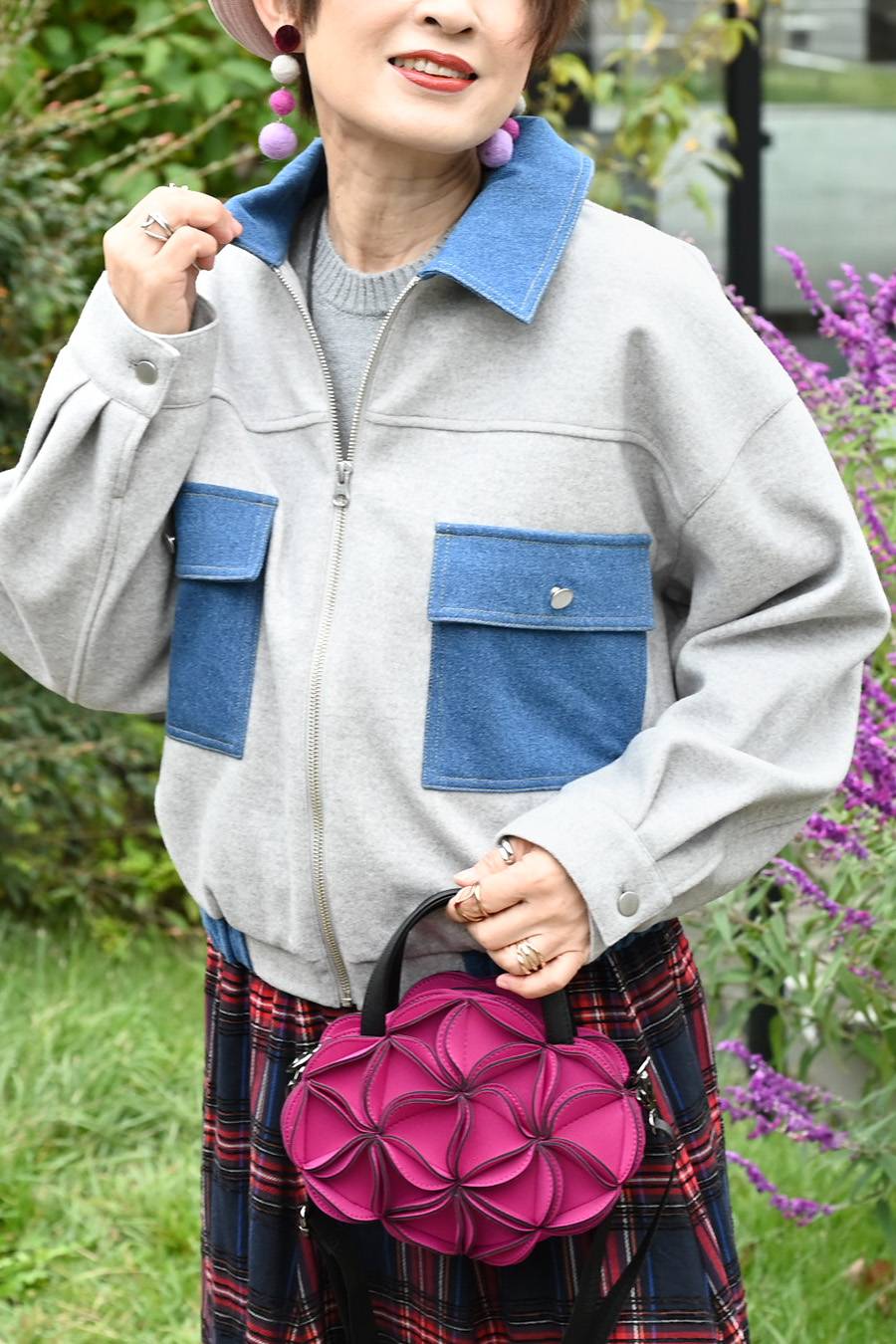 軽量エコウール×デニムコンビジャケット