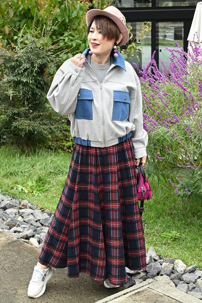 軽量エコウール×デニムコンビジャケット