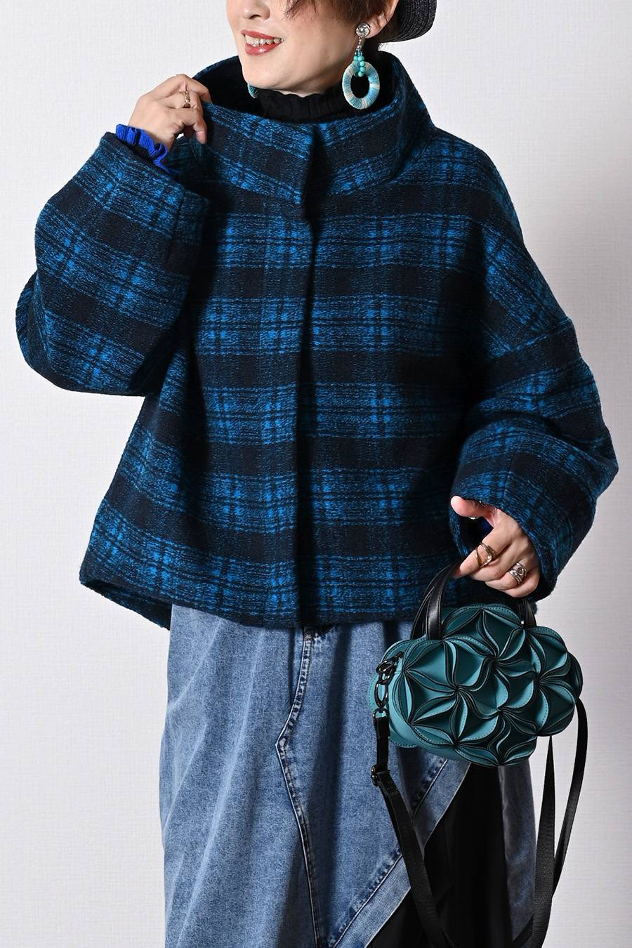 ゆったり着られる主役級アウター！ウール混ビッグチェックジャケット