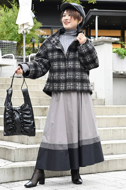 ゆったり着られる主役級アウター！ウール混ビッグチェックジャケット