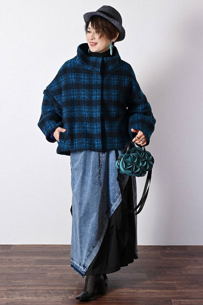 ゆったり着られる主役級アウター！ウール混ビッグチェックジャケット