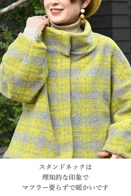 ゆったり着られる主役級アウター！ウール混ビッグチェックジャケット