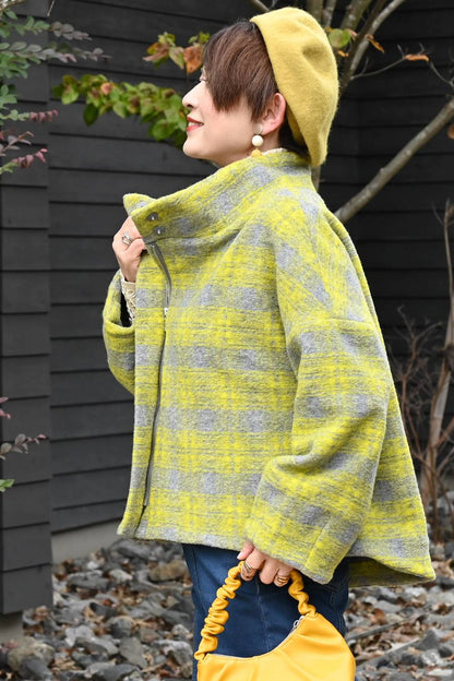 ゆったり着られる主役級アウター！ウール混ビッグチェックジャケット