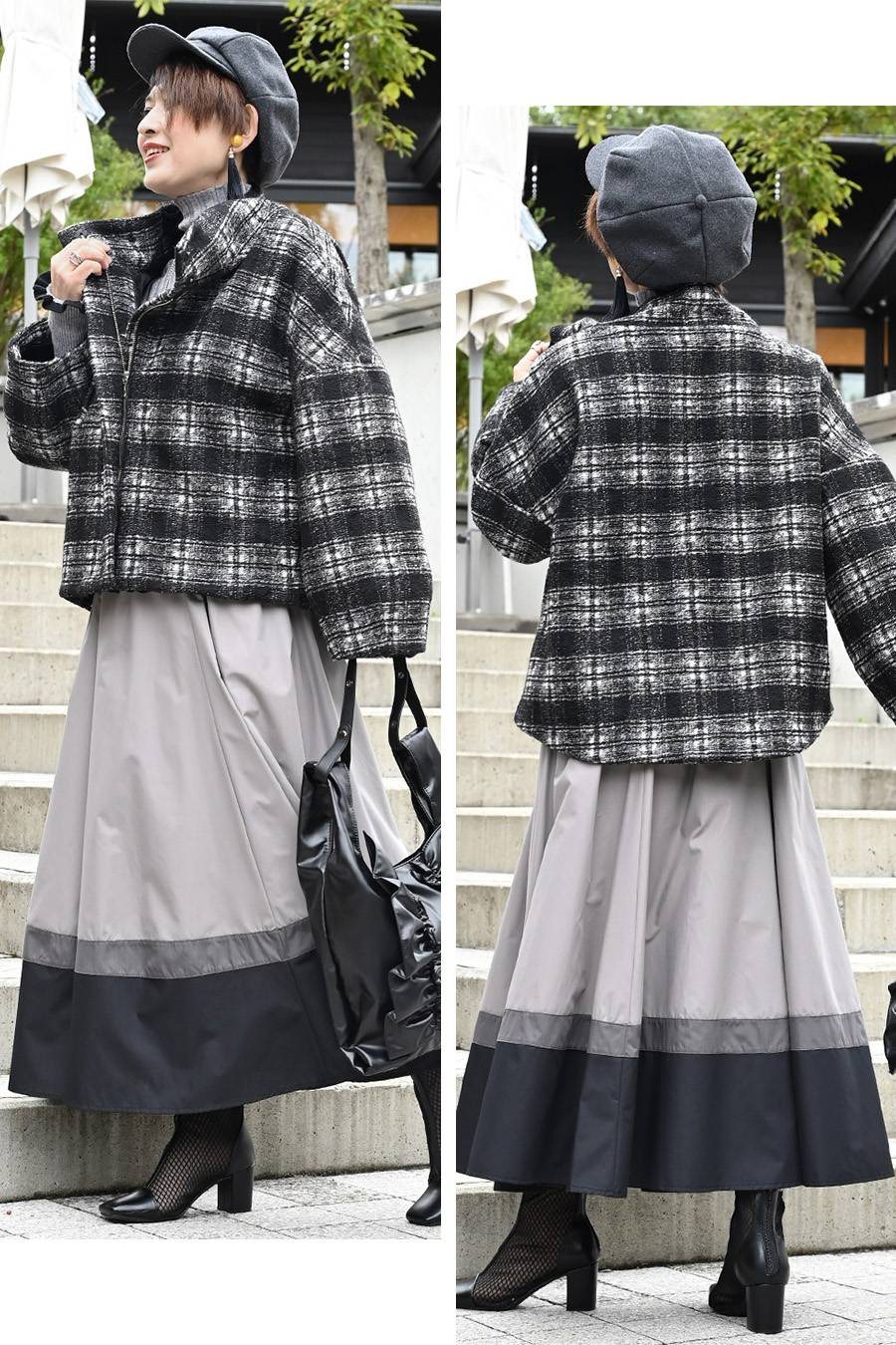 ゆったり着られる主役級アウター！ウール混ビッグチェックジャケット