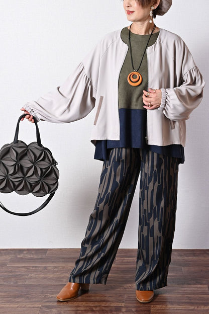 ソフトツイル バックプリーツZIPジャケット