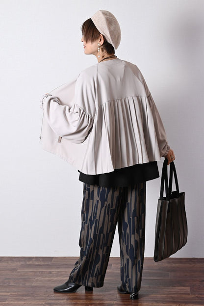 ソフトツイル バックプリーツZIPジャケット