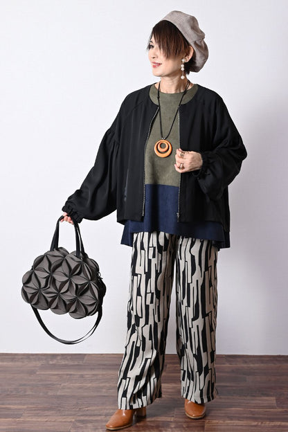 ソフトツイル バックプリーツZIPジャケット