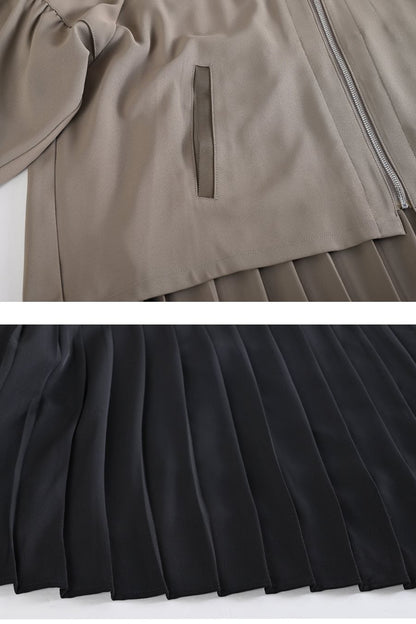 ソフトツイル バックプリーツZIPジャケット